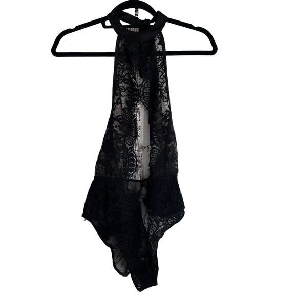 House of CB London Alcy Halter Bodysuit One Piece Black Women's Size M NWT - Picture 3 of 6
